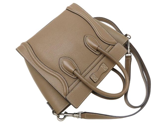 Céline Borsa Celine Luggage Nano Shopper Grigio - vista 5
