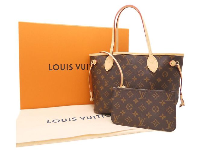 Borsa Tote Louis Vuitton Monogram Neverfull PM Marrone - vista 14