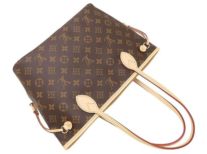 Borsa Tote Louis Vuitton Monogram Neverfull PM Marrone - vista 5