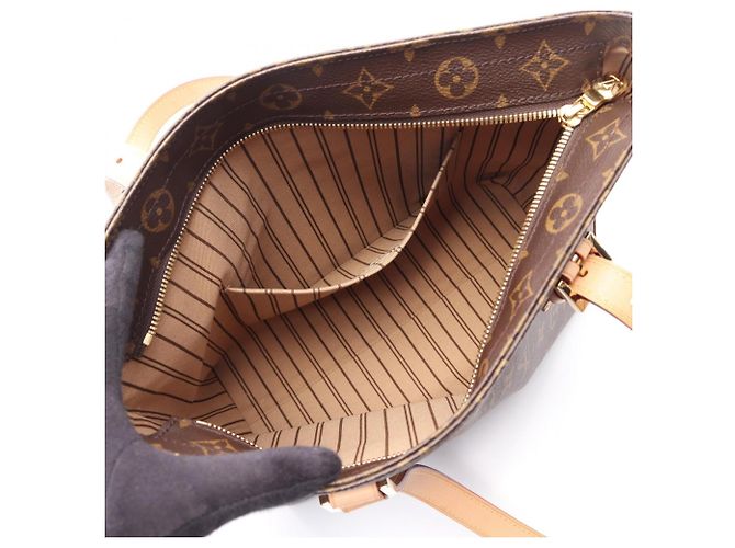 Borsa Tote Louis Vuitton Piano Marrone Monogramma - vista 3
