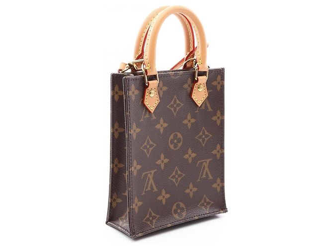 Borsa a mano 2-Way Louis Vuitton Petite Sac Plat Marrone Monogramma - vista 2