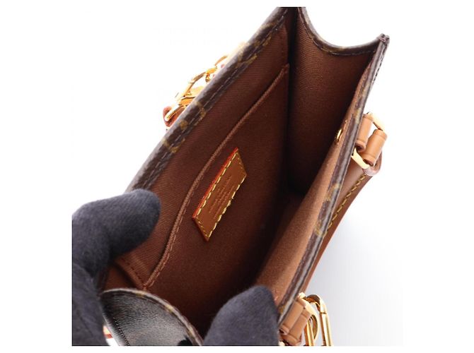 Borsa a mano 2-Way Louis Vuitton Petite Sac Plat Marrone Monogramma - vista 3