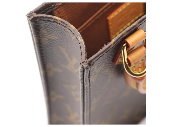 Borsa Louis Vuitton Petite Sac Plat Marrone Monogramma - vista 6