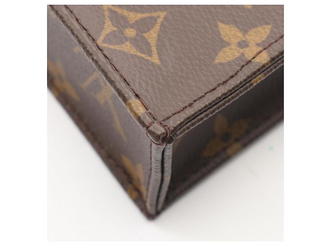 Borsa Louis Vuitton Petite Sac Plat Marrone Monogramma - vista 8
