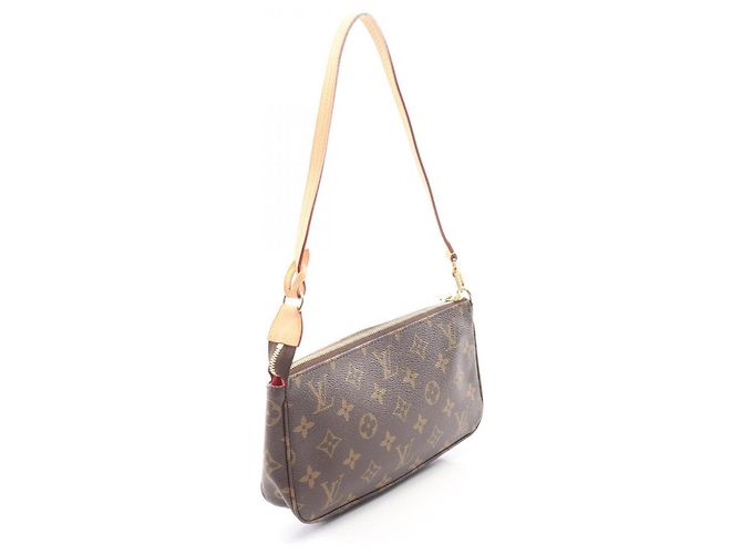 Borsa Louis Vuitton Pochette Accessoires Marrone Rosa Monogramma - vista 2