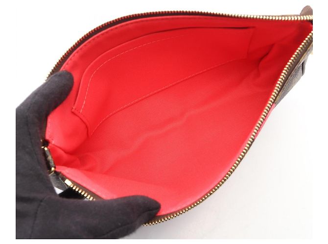 Borsa Louis Vuitton Pochette Accessoires Marrone Rosa Monogramma - vista 3