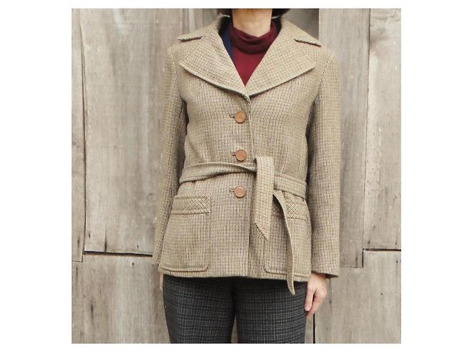 Kurze Burberrys Jacke mit Karomuster Braun Grün - Ansicht 4