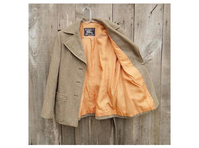 Kurze Burberrys Jacke mit Karomuster Braun Grün - Ansicht 8