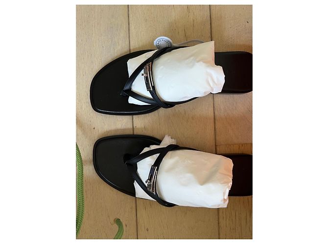 Sandali Hermès Miss in pelle nera Nero - vista 2