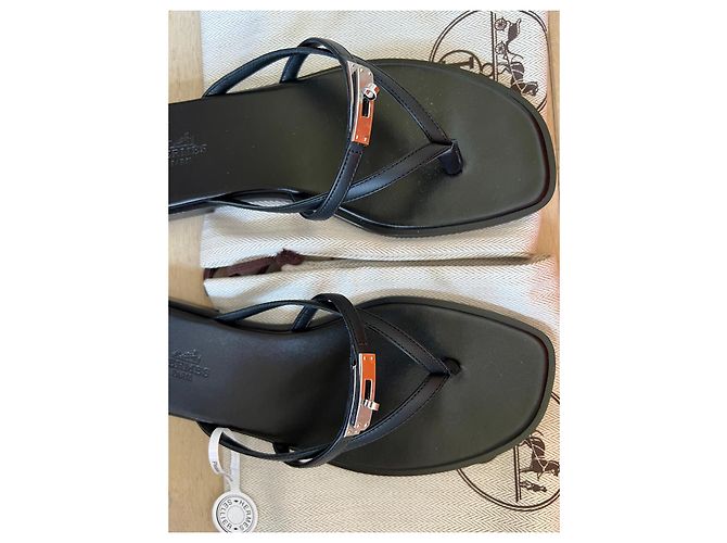 Sandali Hermès Miss in pelle nera Nero - vista 5