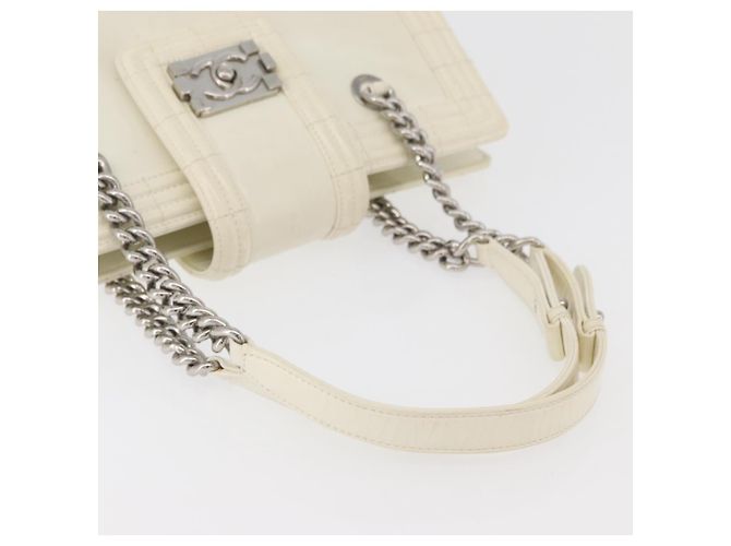 Tote Boy Chanel in pelle di vitello lucida Small Bianco - vista 7