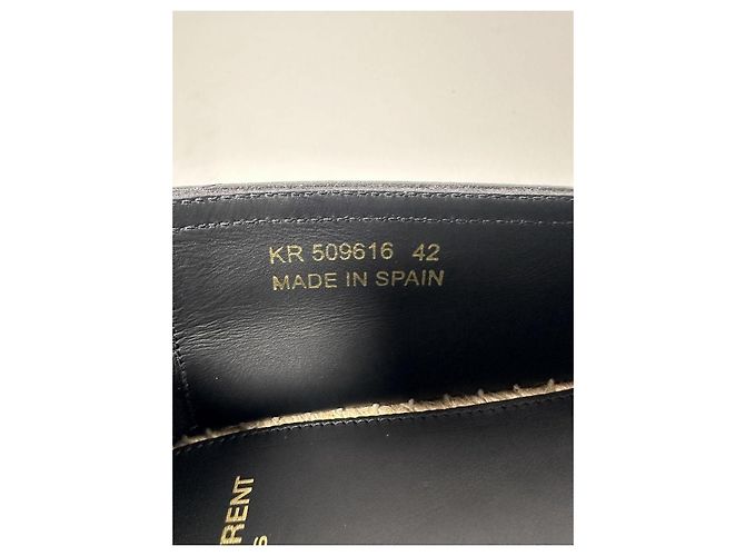Espadrilles Saint Laurent en cuir grainé noir - vue 5