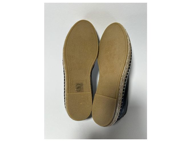 Espadrilles Saint Laurent en cuir grainé noir - vue 9