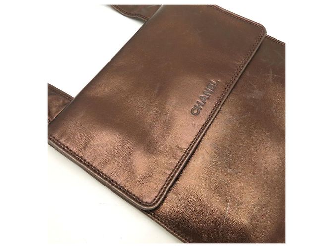 Borsa a tracolla in pelle Chanel color Bronzo - vista 16