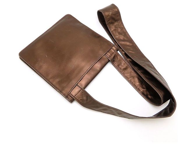 Borsa a tracolla in pelle Chanel color Bronzo - vista 5