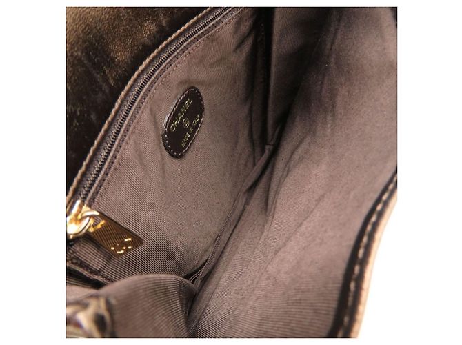 Borsa a tracolla in pelle Chanel color Bronzo - vista 6