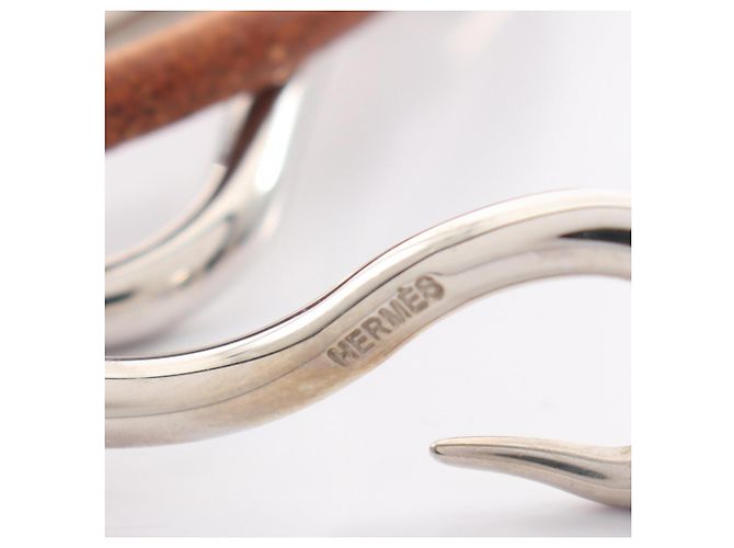 Hermès Pulseira Jumbo Charm Hermes Marrom Prata - vista 4