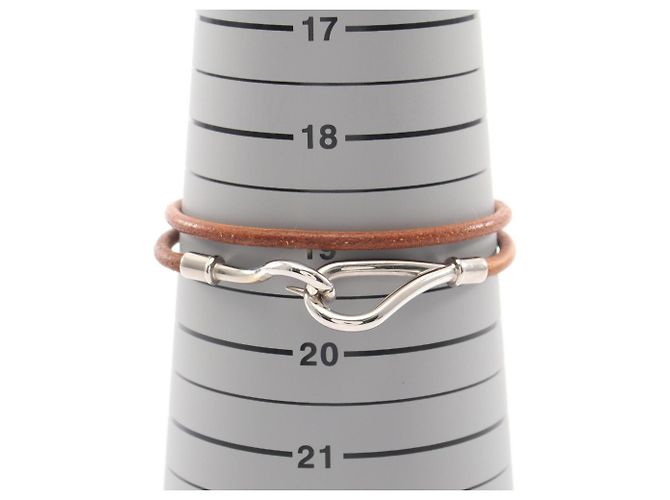 Hermès Pulseira Jumbo Charm Hermes Marrom Prata - vista 5