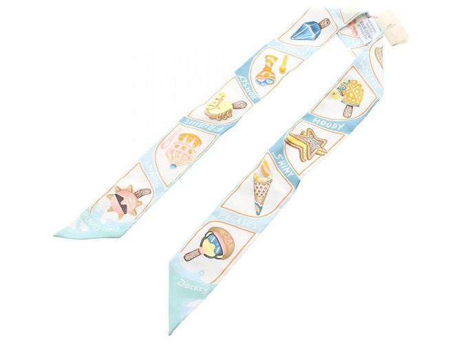 Hermès Hermes Twilly Funny Ice Cream Schal Blau Mehrfarben - Ansicht 2