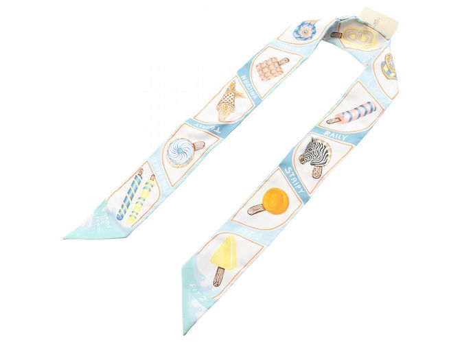 Hermès Hermes Twilly Funny Ice Cream Schal Blau Mehrfarben - Ansicht 3