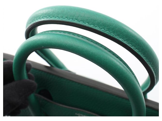 Hermès Borsa Hermes Birkin 35 Vert Vertigo Verde - vista 10