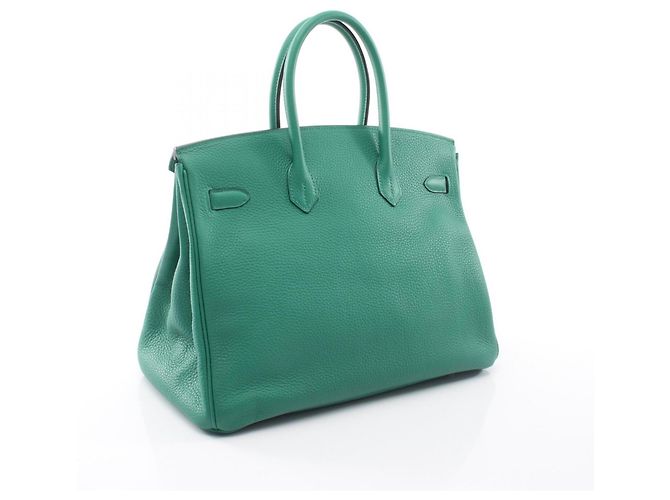 Hermès Borsa Hermes Birkin 35 Vert Vertigo Verde - vista 2