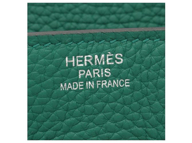 Hermès Borsa Hermes Birkin 35 Vert Vertigo Verde - vista 4