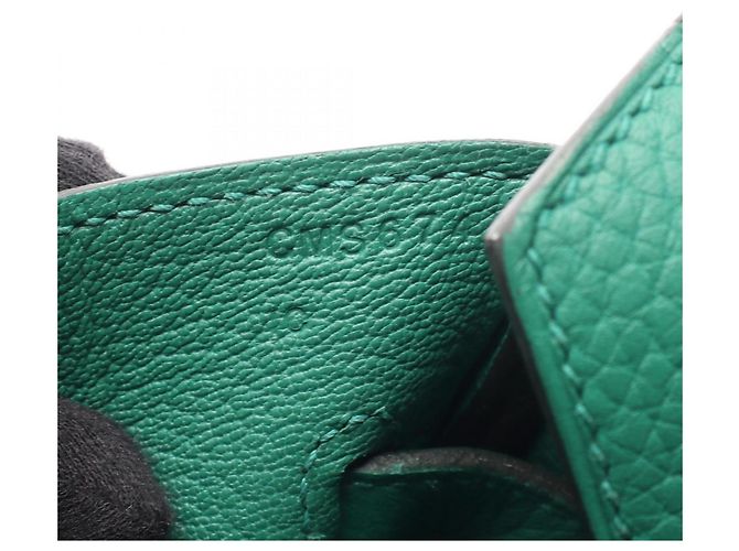 Hermès Borsa Hermes Birkin 35 Vert Vertigo Verde - vista 5