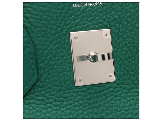 Hermès Borsa Hermes Birkin 35 Vert Vertigo Verde - vista 7