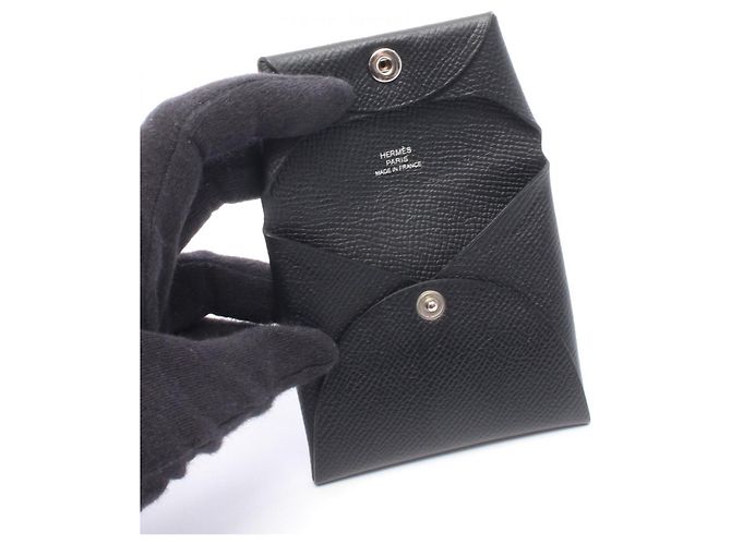 Hermès Cartera Hermes Bastia - Monedero negro - vista 3