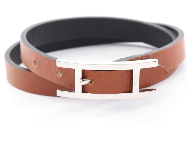 Hermès Hermes HERMES Bracciale Be Api Double Tour in pelle Nero - vista 5