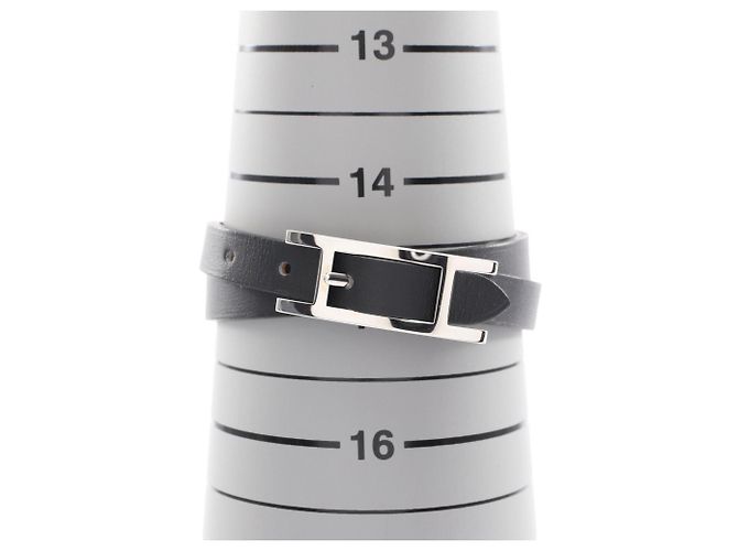Hermès Hermes HERMES Bracciale Be Api Double Tour in pelle Nero - vista 6