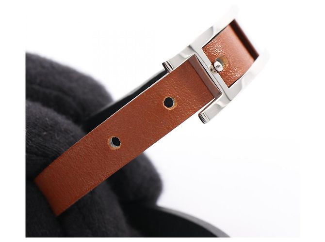 Hermès Hermes HERMES Bracciale Be Api Double Tour in pelle Nero - vista 9