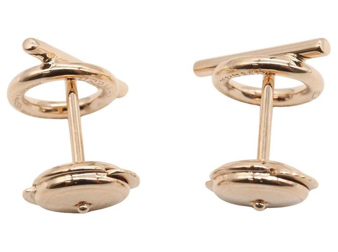Hermès Hermes Finesse Ohrstecker aus 18K Roségold Golden - Ansicht 2