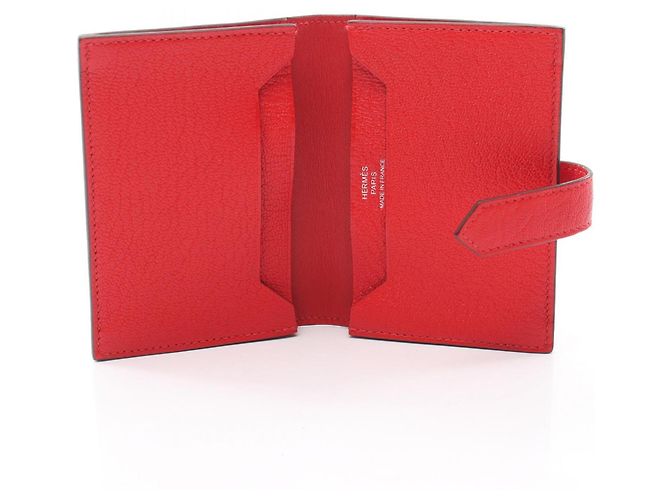 Tarjetero Hermès Bearn Rouge Tomato Roja - vista 3