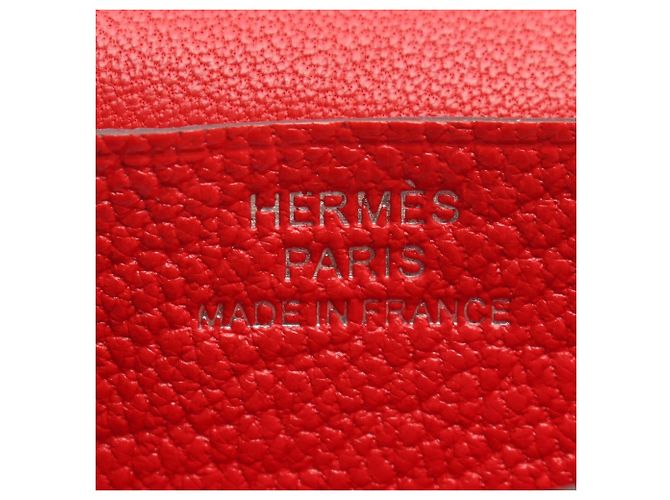 Tarjetero Hermès Bearn Rouge Tomato Roja - vista 4