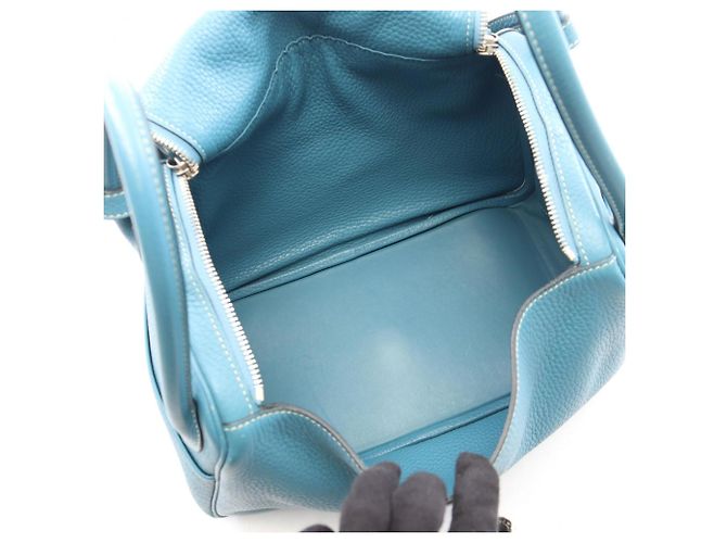 Hermès Borsa a tracolla Hermes Lindy 30 Blu - vista 3