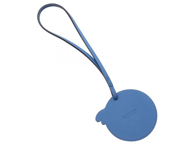 Hermès Rabbit Moon Charm aus Swift-Leder Blau - Ansicht 2