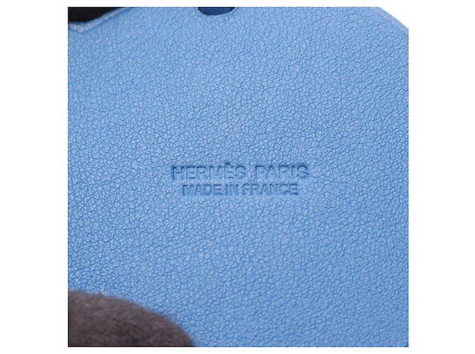 Hermès Rabbit Moon Charm aus Swift-Leder Blau - Ansicht 3