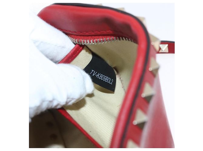 Valentino Garavani Rockstud Camera in pelle Rosso - vista 7