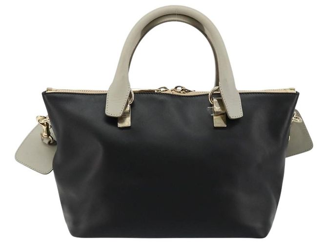 Chloé Borsa Chloe Bicolor Baylee in pelle Medium Nero - vista 2