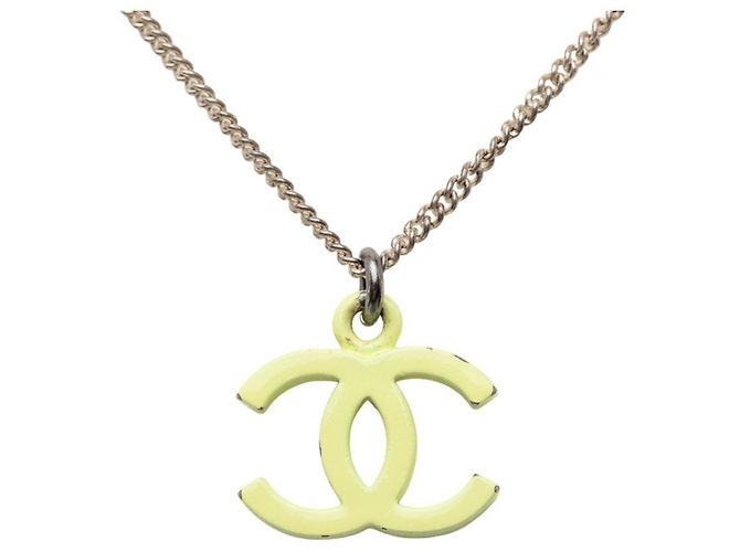 Collar Chanel Coco Mark Plata Amarillo - vista 2