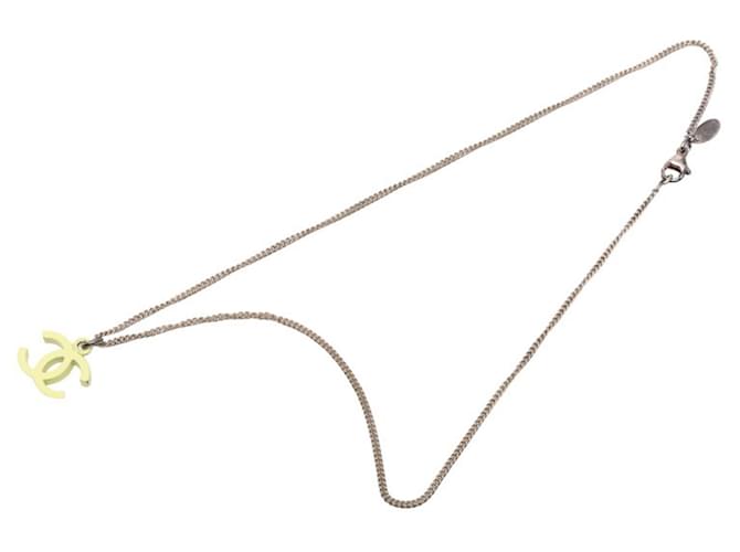 Collar Chanel Coco Mark Plata Amarillo - vista 3