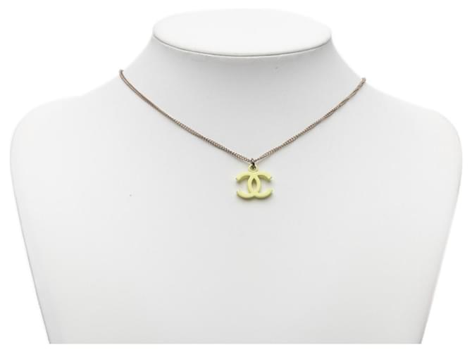 Collar Chanel Coco Mark Plata Amarillo - vista 6