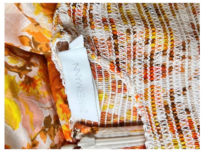 Zimmermann Abito lungo floreale con corpetto arricciato Bianco Arancione Giallo - vista 10