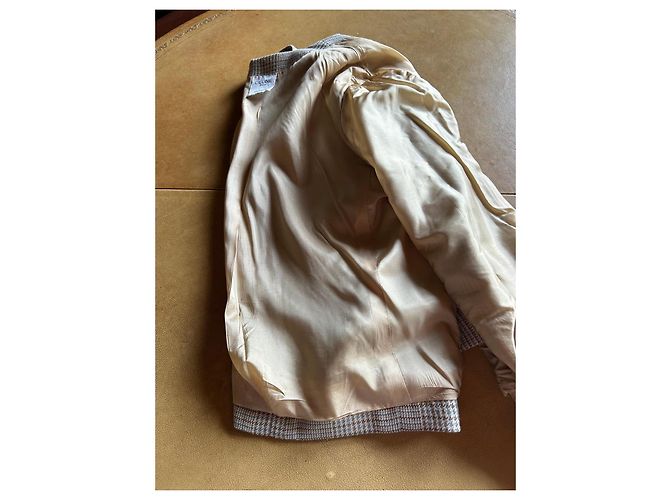 Céline Spencer o Giacca Corta Scozzese CELINE! Giallo Bianco sporco Bronzo Lavanda Blu chiaro - vista 9