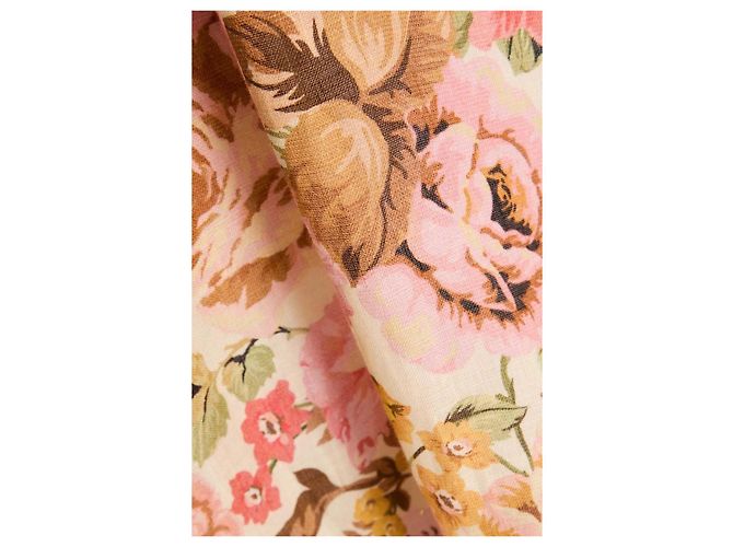 Zimmermann Vestido largo floral de seda con cinturón Castaño Rosa Beige Verde - vista 7