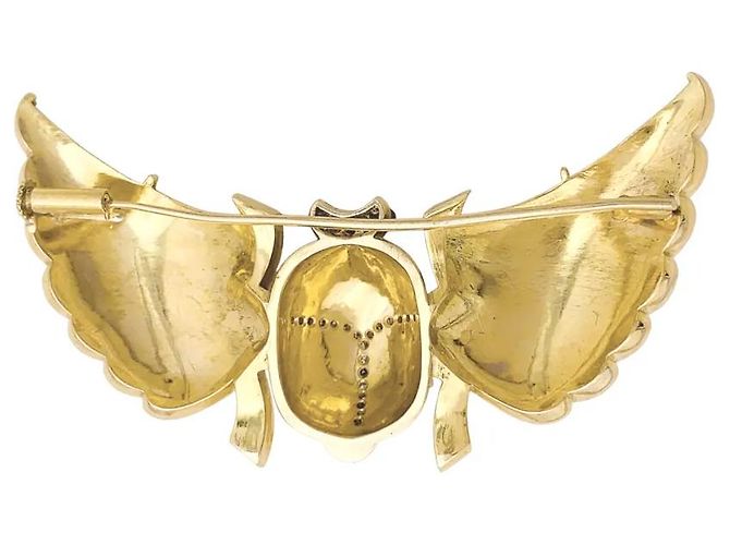 Autre Marque Spilla "Scarabée" in oro giallo, diamanti e rubini. - vista 2