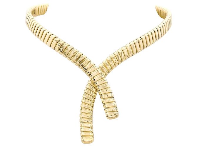 Autre Marque Kreuzhalskette 'Tubogas', Gelbgold. - Ansicht 2