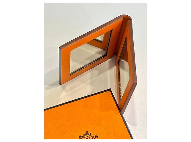 Hermès leather bag mirror New Box Orange - view 3